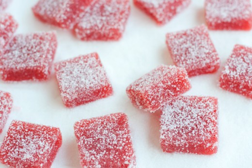 Caramelle gel&Atilde;&copy;e fragola e rabarbaro