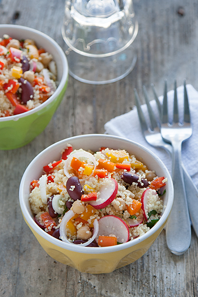 Couscous estivo con peperoni e altre verdure