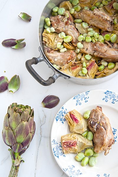 lamb with artichokes and fava beans